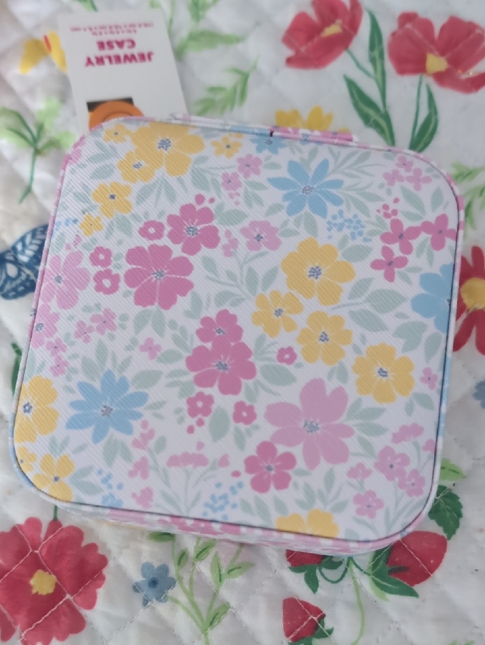 Pastel Floral Jewelry Case New
